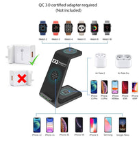 Load image into Gallery viewer, Fast E3 wireless Charger Dock 3 in 1 Stand for iPhone and Android Devices