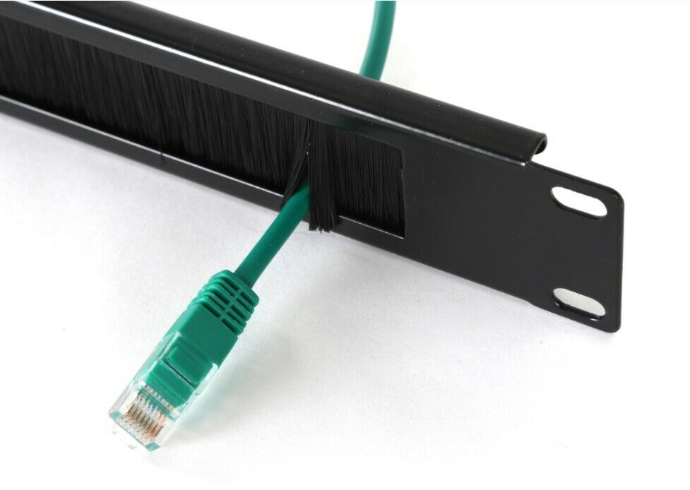 Cable Management Brush Tidy Bar 1U 19” Network Rack! Thick